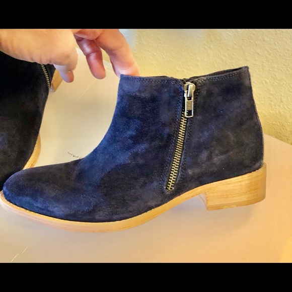 Women’s Blue Suede Ankle Boots - Picture 2 of 6